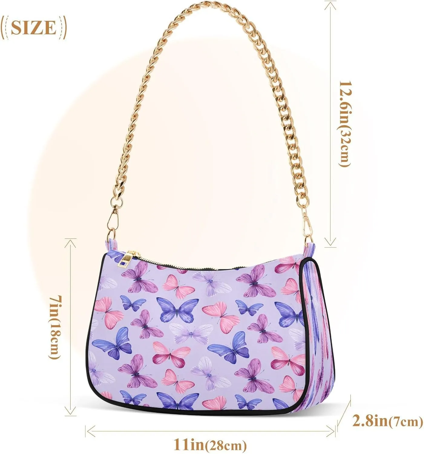 Polyester Shoulder Purses for Women,Fashion Shoulder Bag Purse Womens Crescent Crossbody Bag
