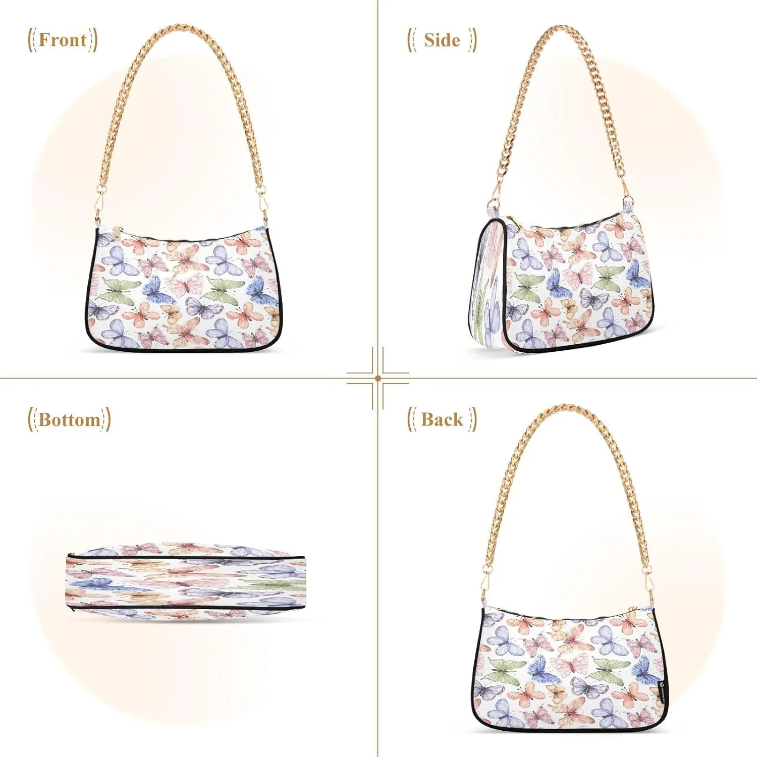 Polyester Shoulder Purses for Women,Fashion Shoulder Bag Purse Womens Crescent Crossbody Bag