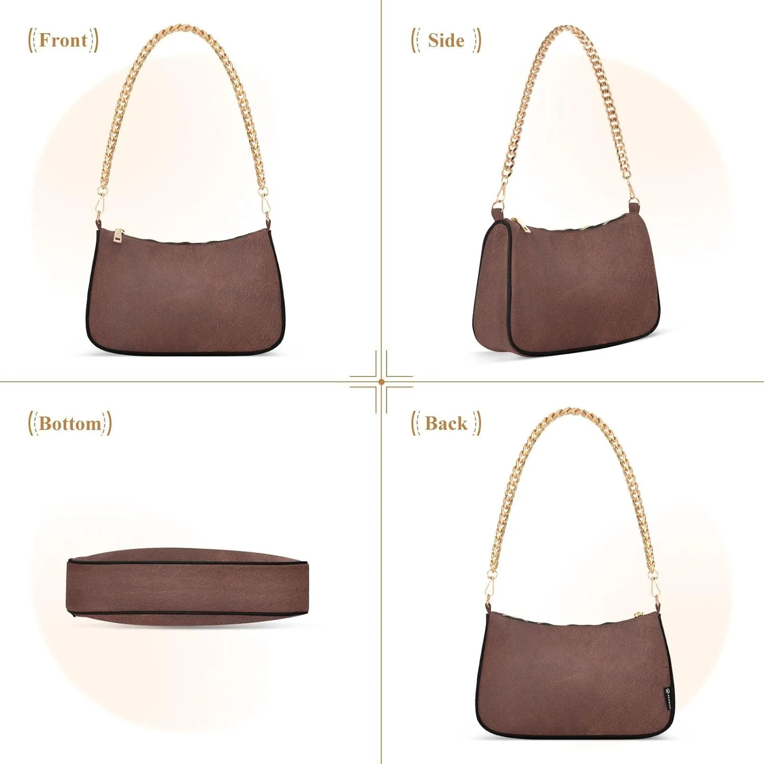 Polyester Shoulder Purses for Women,Fashion Shoulder Bag Purse Womens Crescent Crossbody Bag