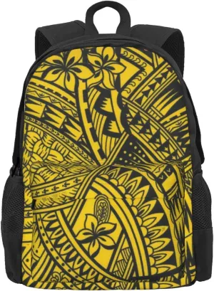 Polynesian Tribal Tongan Samoan Islander Laptop Backpack Unisex College Backpack Work Bag 17 Inch Daypack For Travel Weekender Business Hiking Sports Bookbag