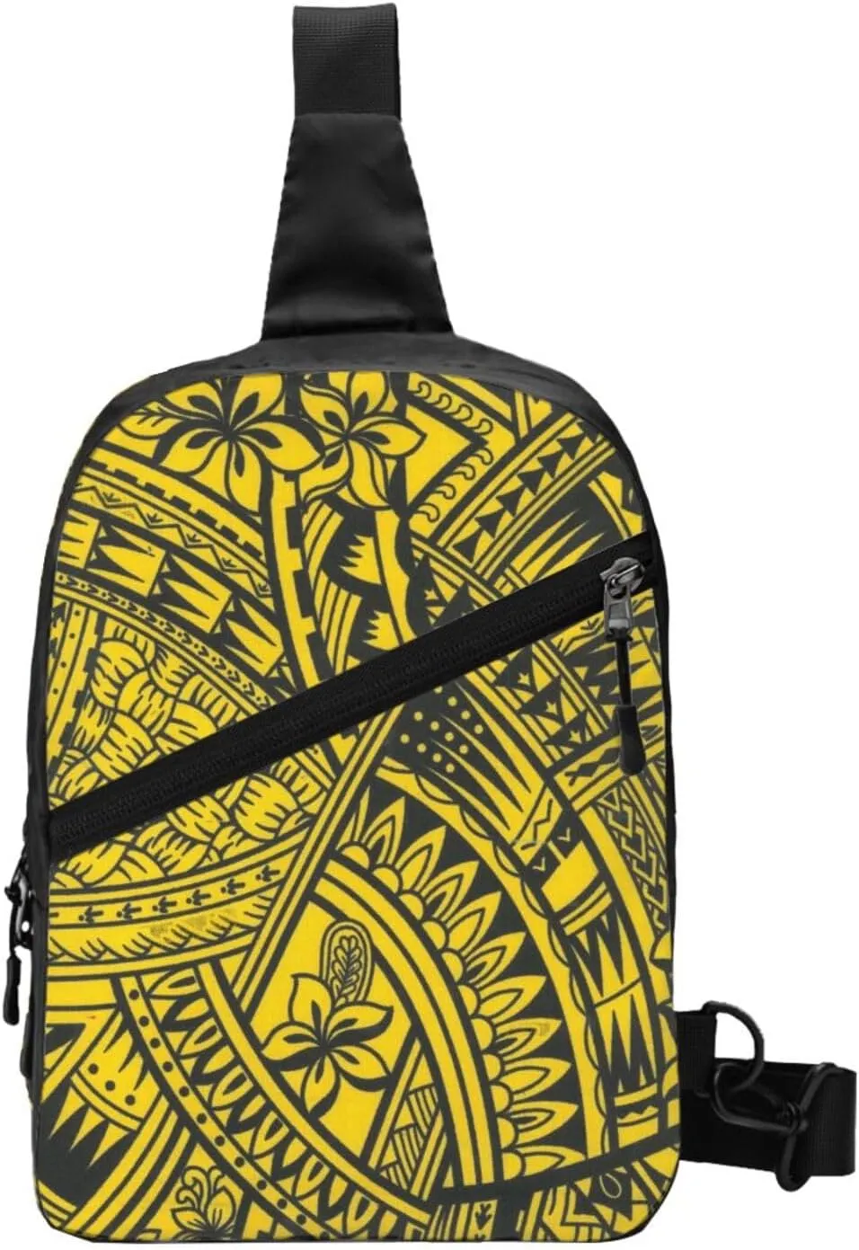 Polynesian Tribal Tongan Samoan Islander Sling Bag Unisex Crossbody Bag Casual Chest Bag Adjustable Sling Backpack Daypack For Travel Hiking Skiing Workout Running Cycling