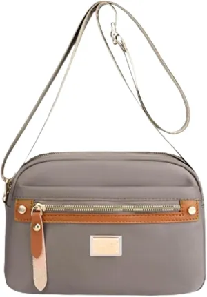 Popularate Nylon Crossbody Bag, Popularate Waterproof Nylon Crossbody Bag Secure Zipper with Multi Pockets