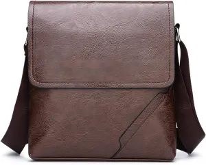 PORT&LOTUS Messenger Bags for Men - Small PU Leather Crossbody Bags