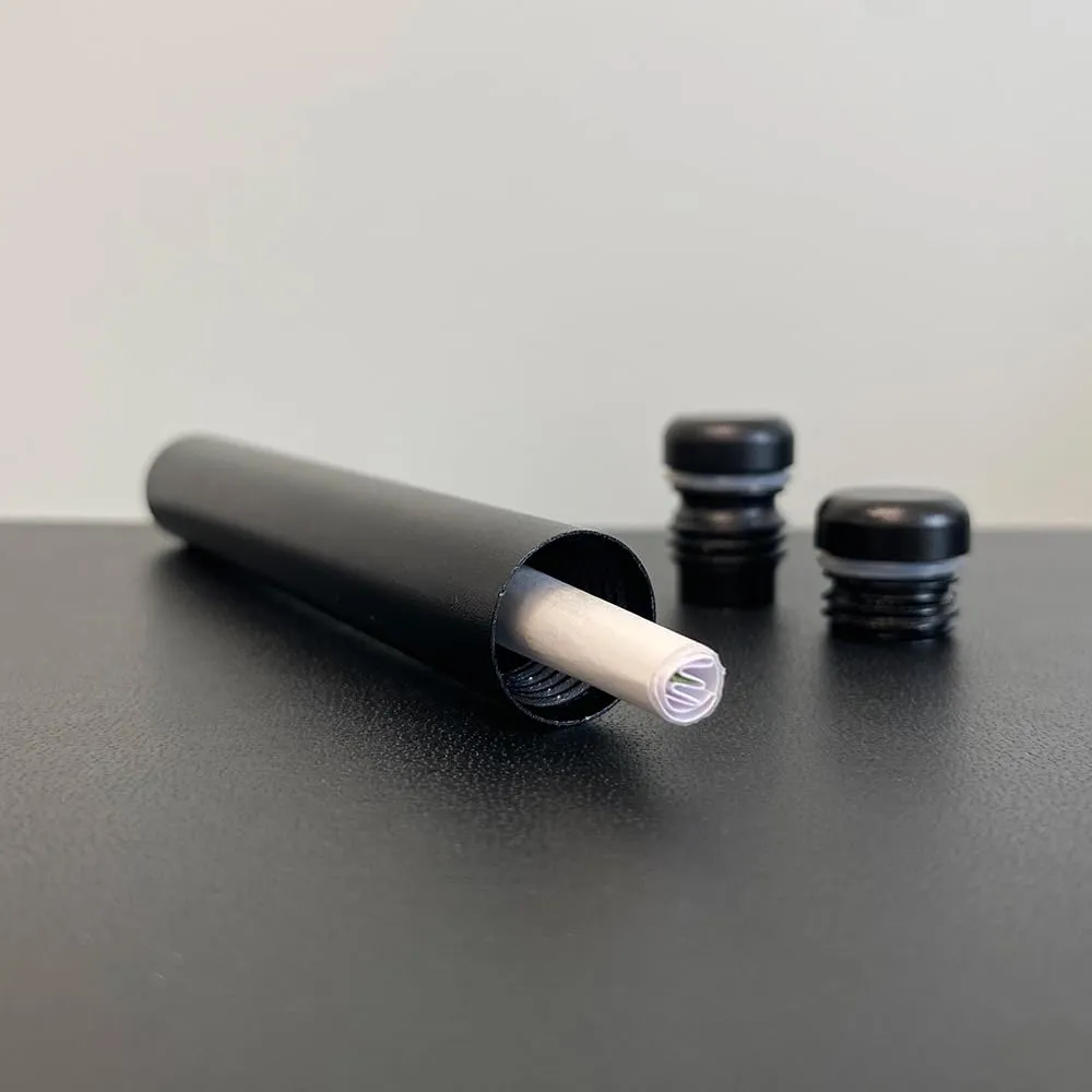 Pre-roll Cigarette Smell Proof Holder 3 Pack Odor & Water Resistent Premium Tube Lightweight Herb Storage Container Tube for Cone Holder Made of Aluminum Metal Tube (Black)