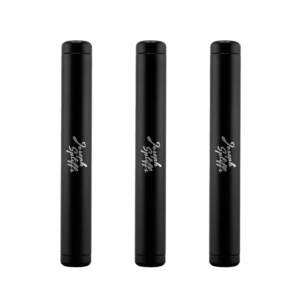 Pre-roll Cigarette Smell Proof Holder 3 Pack Odor & Water Resistent Premium Tube Lightweight Herb Storage Container Tube for Cone Holder Made of Aluminum Metal Tube (Black)