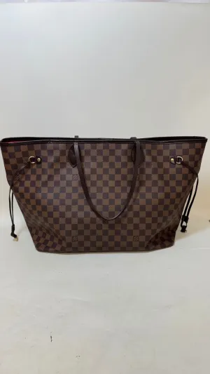Preloved Louis Vuitton Neverfull GM Damier Ebene Canvas Tote Bag Brown
