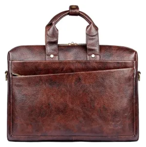 Premium Laptop Briefcase | 15.6 inch Compatible | Messenger Bag | Chocolate