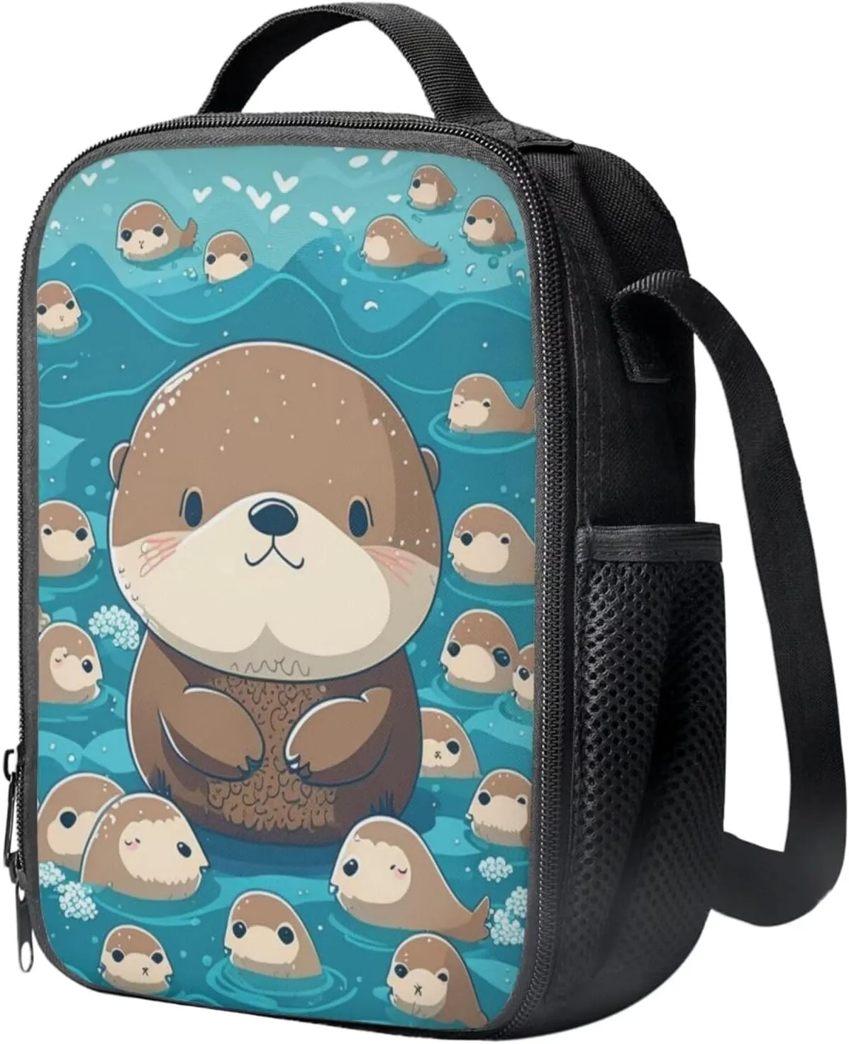 Preschool Backpack and Lunch Box Set Cute Otter School Bags Lightweight Elementary Bookbag for Students Gift for Birthdays, Thanksgiving Day, Christmas, New Year, Back to School