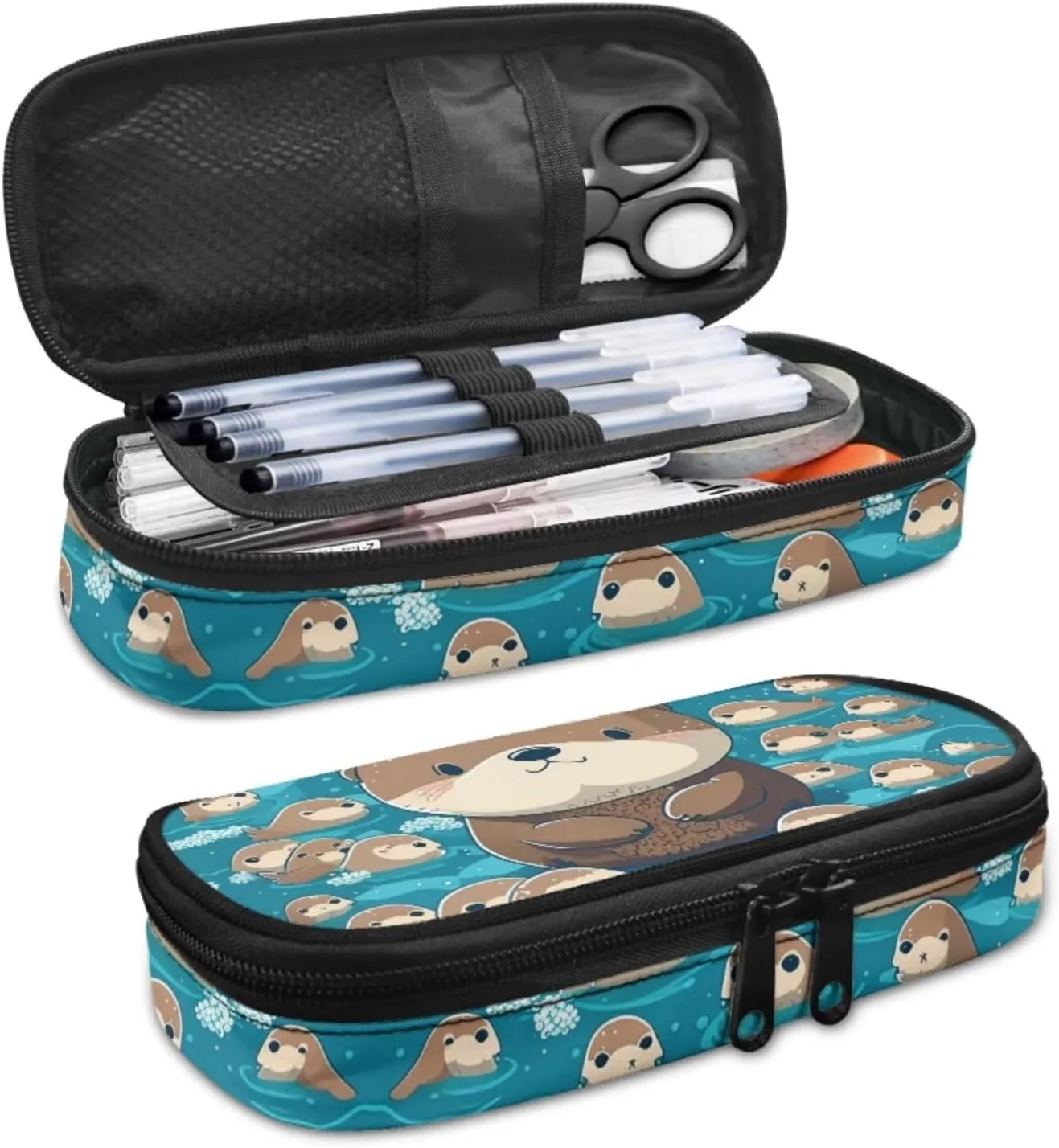 Preschool Backpack and Lunch Box Set Cute Otter School Bags Lightweight Elementary Bookbag for Students Gift for Birthdays, Thanksgiving Day, Christmas, New Year, Back to School