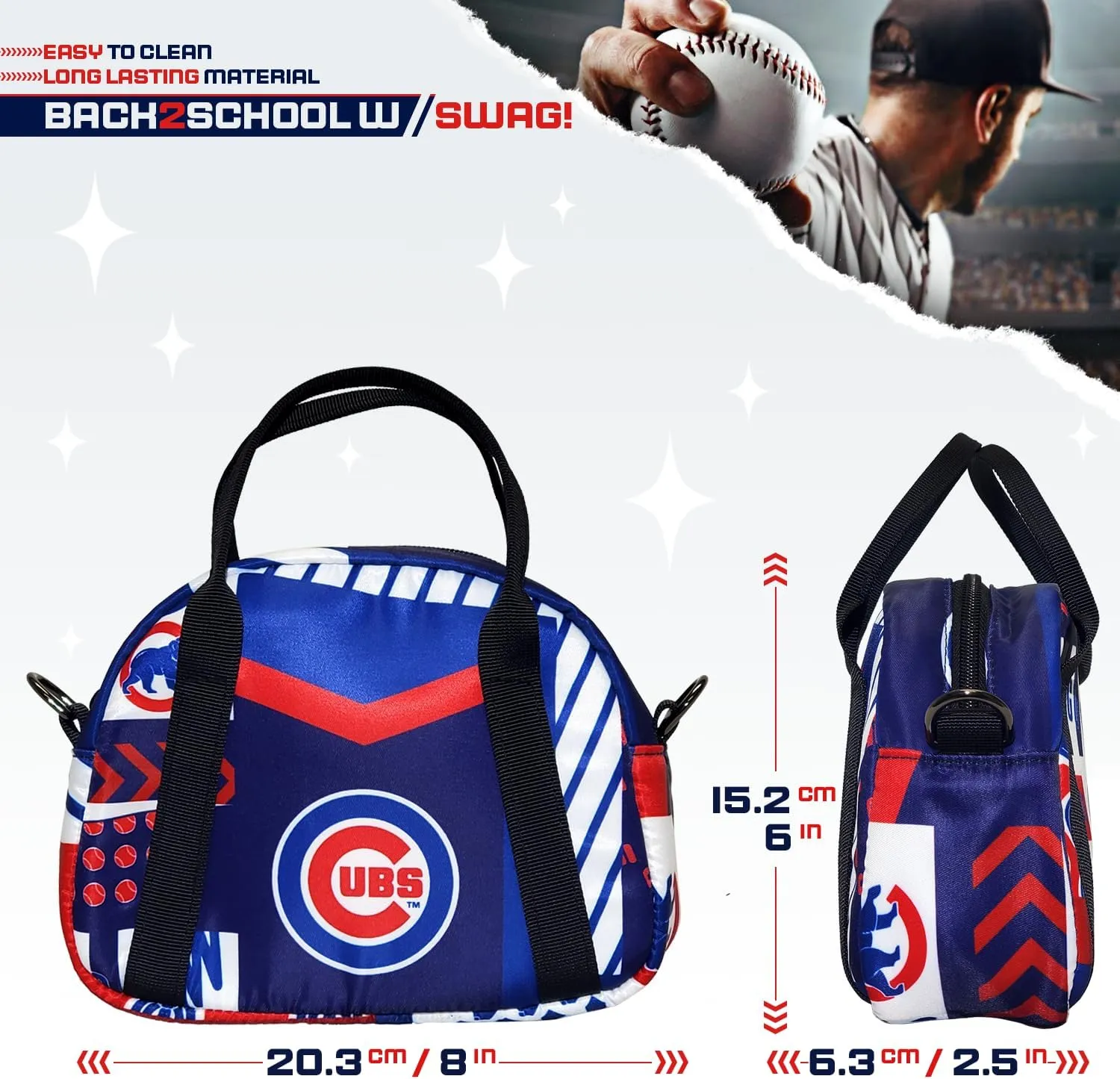 Pro Specialties Group Chicago Cubs Sling Purse, Licensed Gift Merch for Cubs Fans TM1851 (Street Series Adult Bags) Crossbody Bag: Water resistant Sling Bag Chicago Merchandise for Women