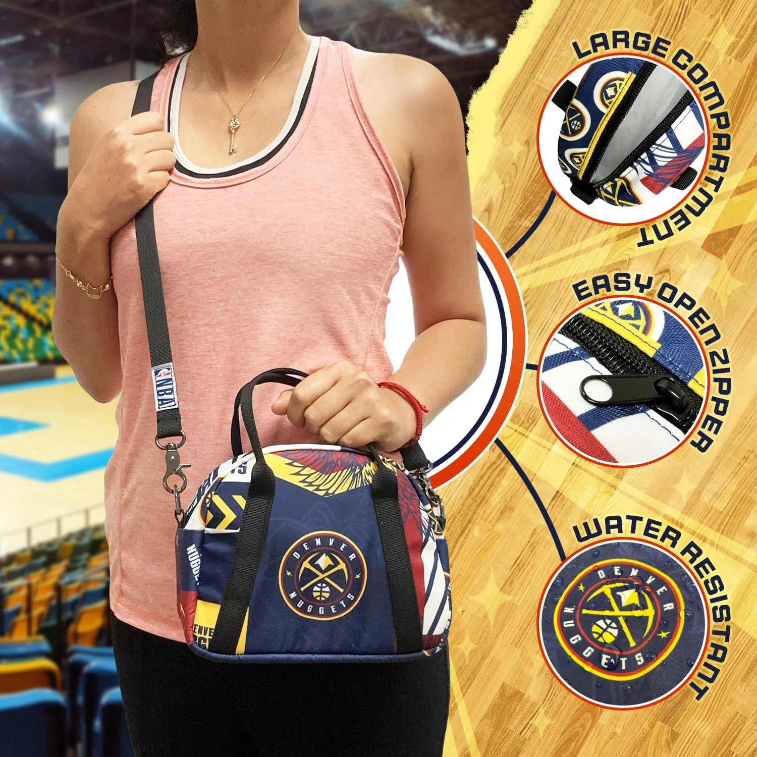Pro Specialties Group Denver Nuggets Crossbody Purse for woman