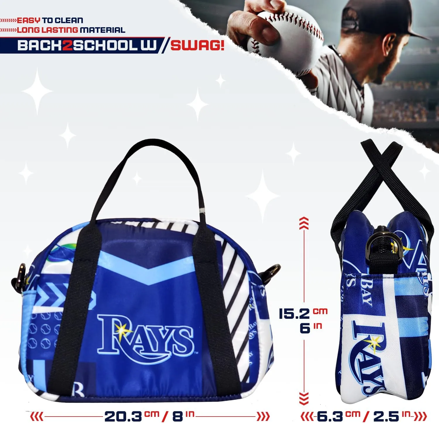 Pro Specialties Group Tampa Bay Rays Sling Purse - Licensed Gift Merch for Rays Fans: Water Resistant Crossbody Bag
