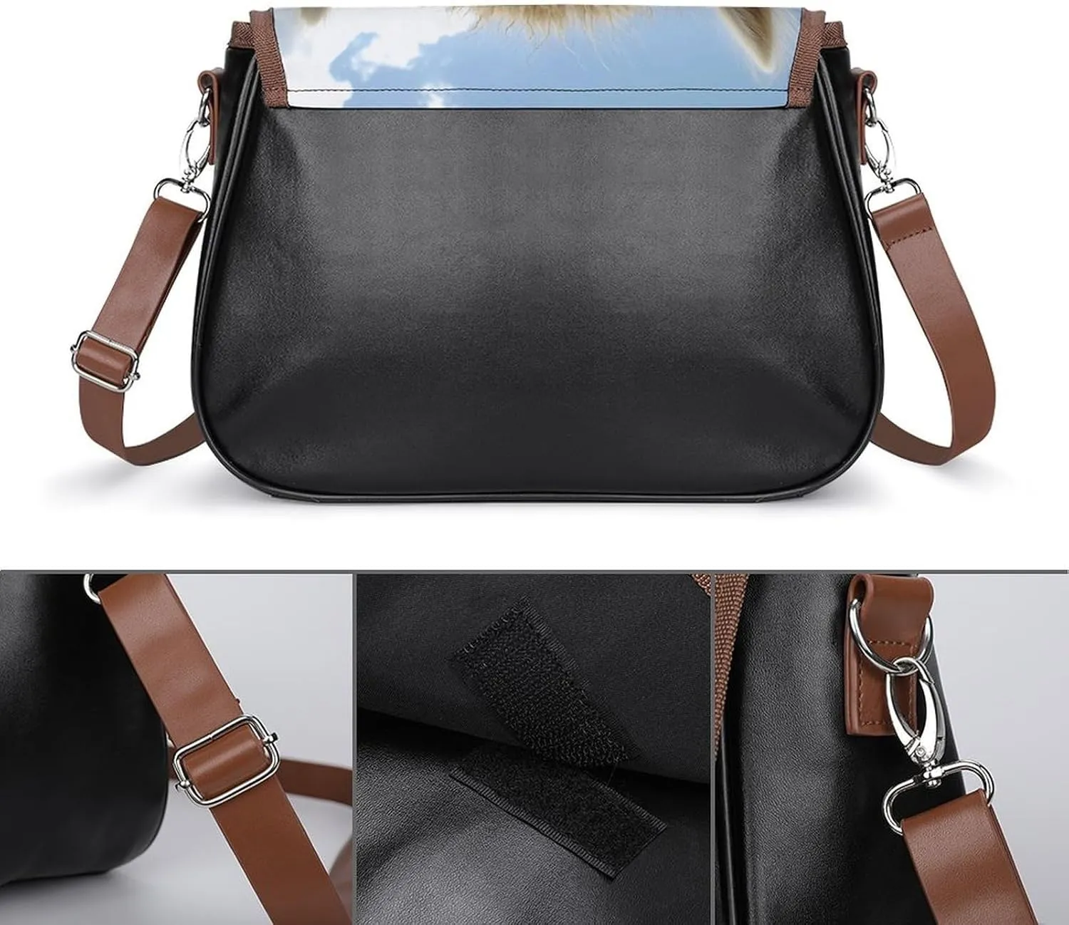 PU Leather Small Crossbody Bag, Waterproof Shoulder Bag Travel Cellphone Purse Handbag