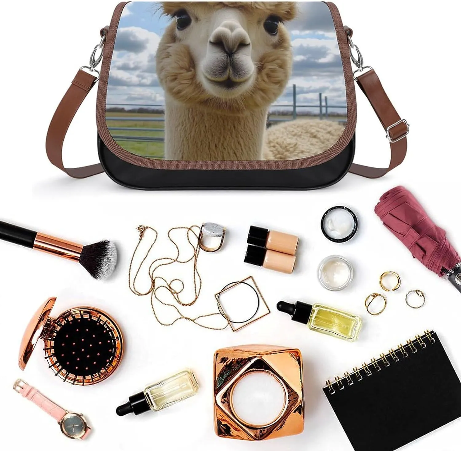 PU Leather Small Crossbody Bag, Waterproof Shoulder Bag Travel Cellphone Purse Handbag