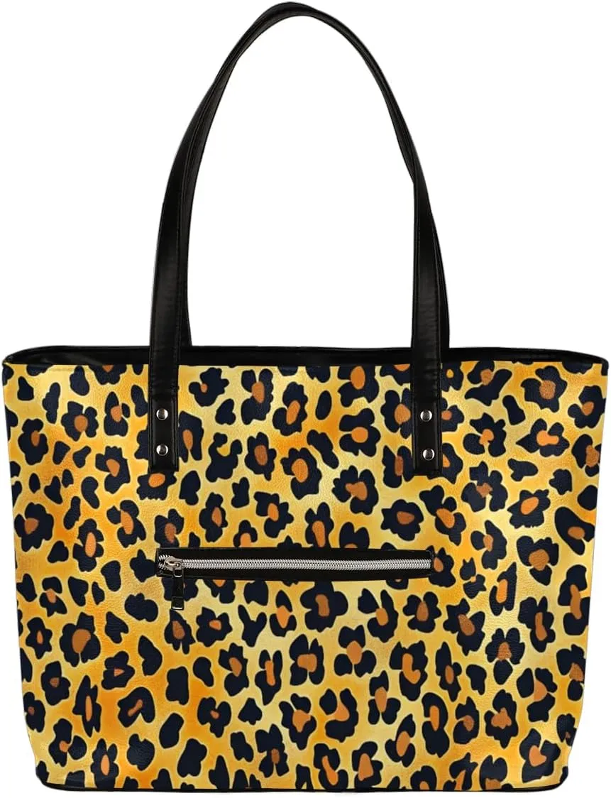 PU Leather Tote Bag for Women - Large Purses Handbags Top Handle Ladies Shoulder Bag with Zipper for Work Travel