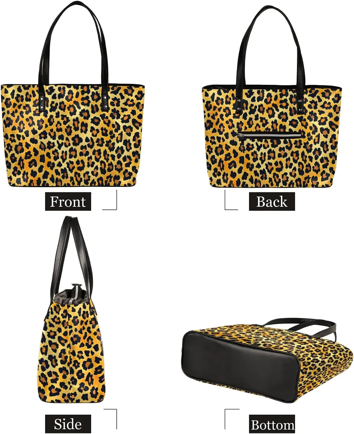 PU Leather Tote Bag for Women - Large Purses Handbags Top Handle Ladies Shoulder Bag with Zipper for Work Travel