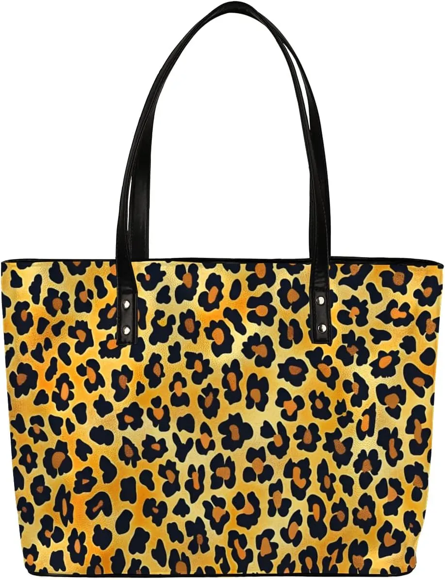 PU Leather Tote Bag for Women - Large Purses Handbags Top Handle Ladies Shoulder Bag with Zipper for Work Travel