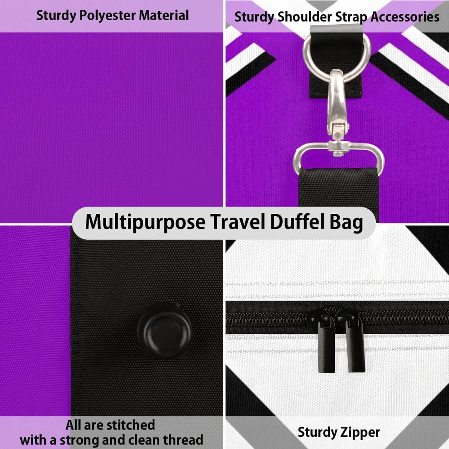 Purple Cheer Travel Duffle Bag for Women Men, Carry On Overnight Bag, Weekend Travel Duffel Tote Bags for Trips Sport Hospital