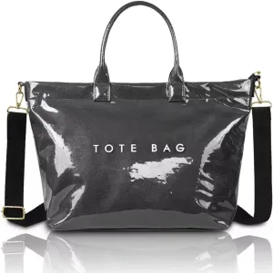 Pvc Material Large Capacity Tote Bag for Women Work Tote Bag with Strap, 2 IN 1 Shoulder Bag or Crossbody Purse