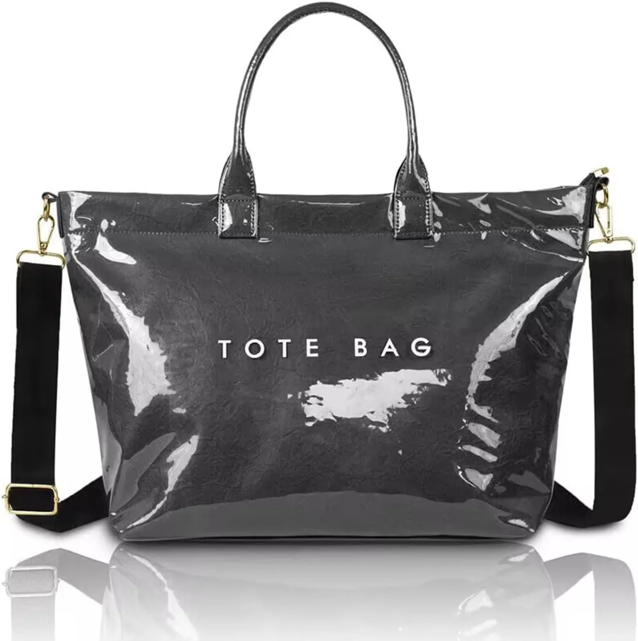 Pvc Material Large Capacity Tote Bag for Women Work Tote Bag with Strap, 2 IN 1 Shoulder Bag or Crossbody Purse