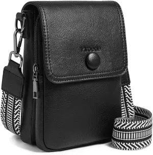 Quilted Crossbody Bags for Women 3-Pockets Crossbody Purses Vegan Leather Shoulder Handbags with Wide Strap