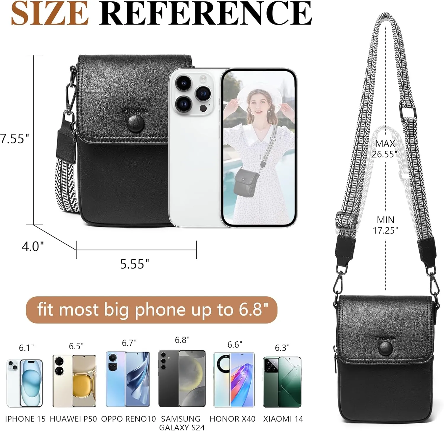 Quilted Crossbody Bags for Women 3-Pockets Crossbody Purses Vegan Leather Shoulder Handbags with Wide Strap