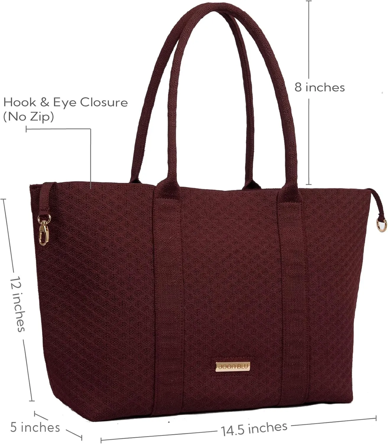 Quintessential Large Tote for Women & Girls | Stylish, Spacious Tote Bag with Hook & Eye closure