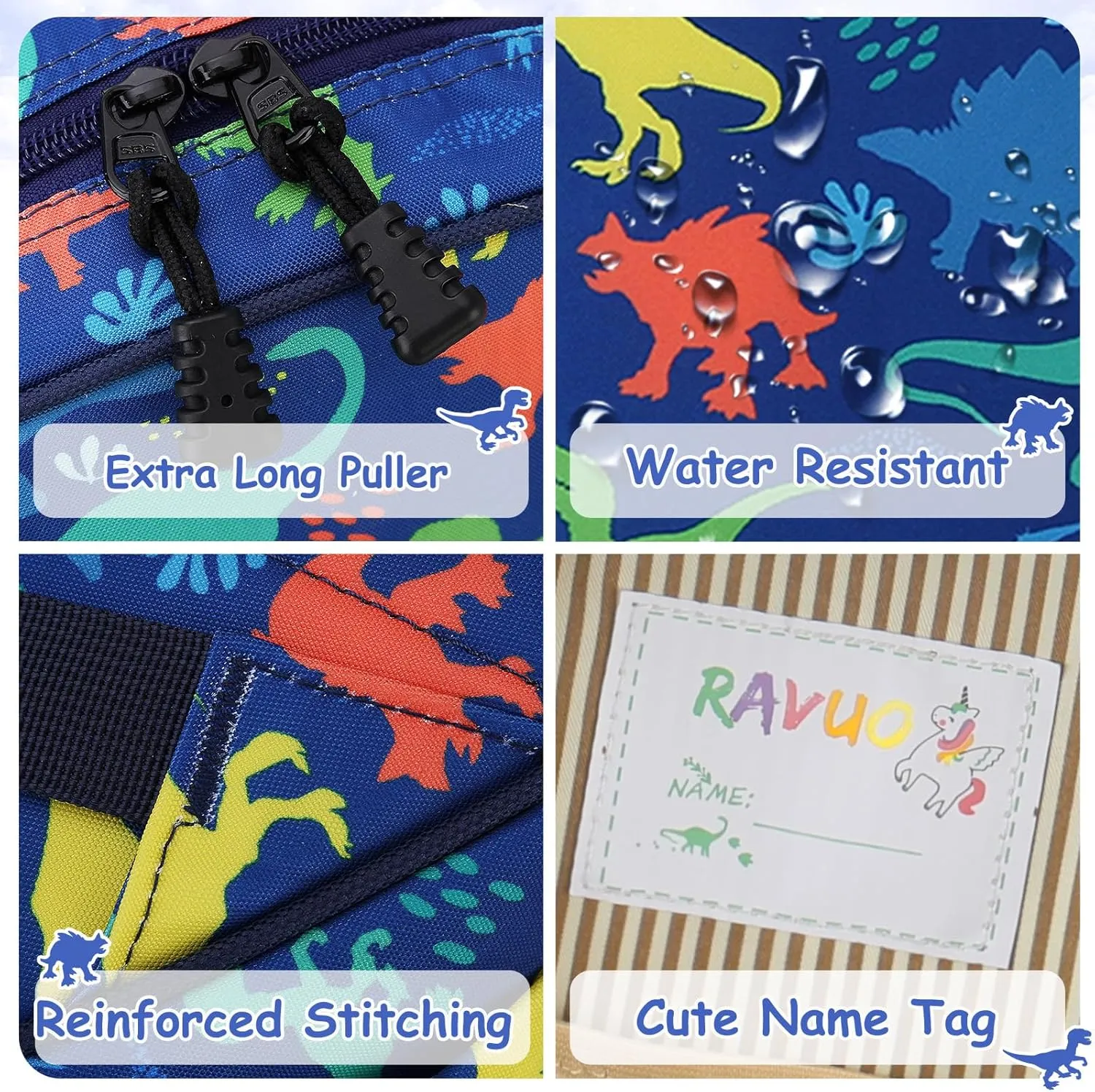 RAVUO Kids Backpack for Girls Boys, Cute Toddler School Bag Bookbag W Chest Strap