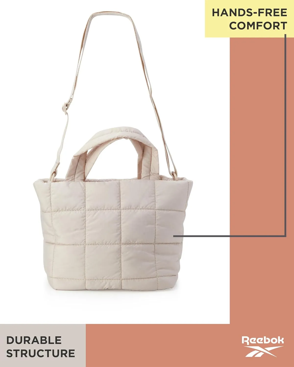 Reebok Crossbody Bags for Women - Lightweight Nylon Small Cross Body Bag Purse with Adjustable Strap for Casual Travel