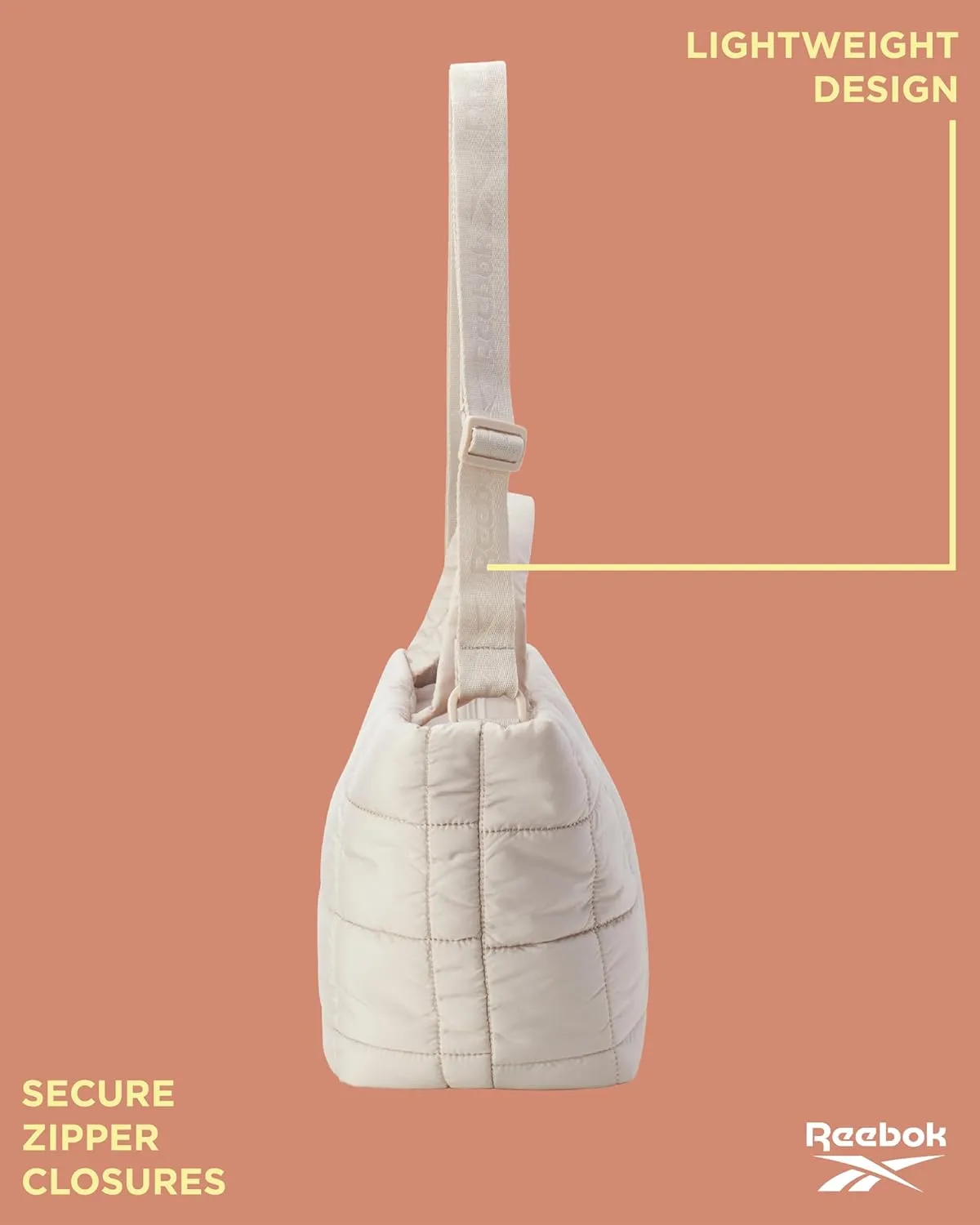 Reebok Crossbody Bags for Women - Lightweight Nylon Small Cross Body Bag Purse with Adjustable Strap for Casual Travel