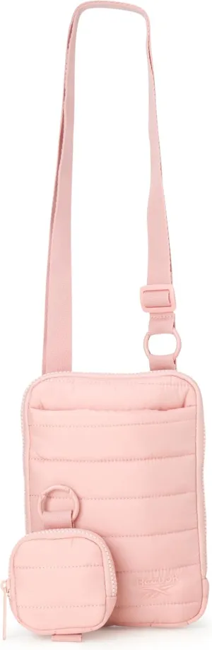 Reebok Women's Crossbody Bag - Quilted Nylon Sling Bag Travel Purse with Adjustable Strap and Secure Zipper Closures