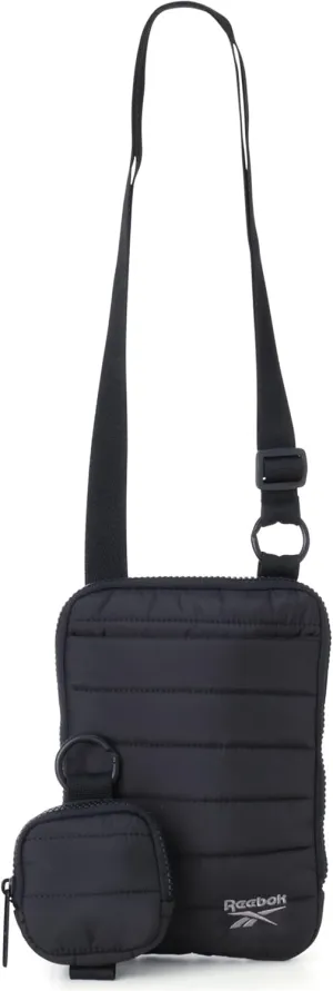Reebok Women's Crossbody Bag - Quilted Nylon Sling Bag Travel Purse with Adjustable Strap and Secure Zipper Closures