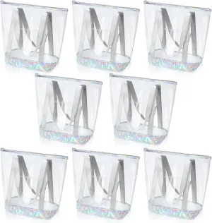 Reginary 8 Pieces Clear Tote Bags Shoulder Handbag Security Approved See Through Bag with Zipper Closure for Travel Work