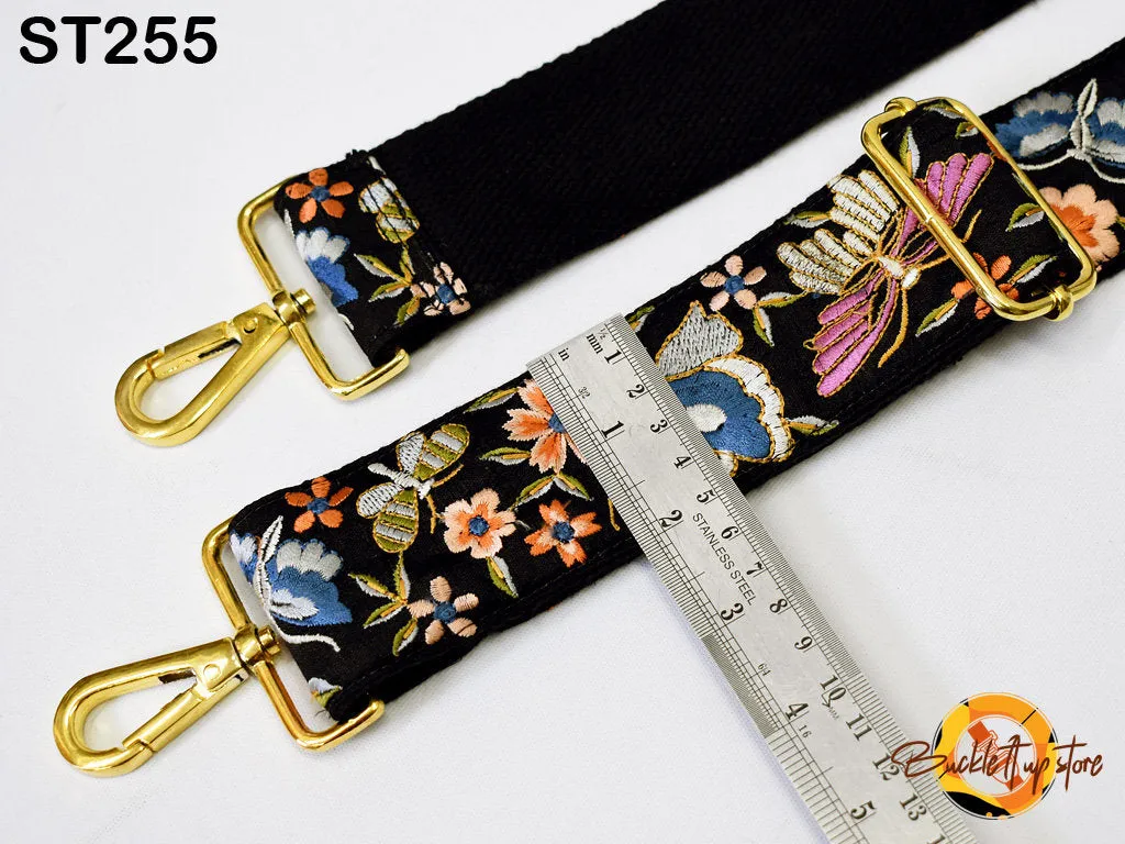 Replacement Crossbody Handbag Strap Gift for Daughter Embroidered Camera Strap Boho Strap for Purses Bag Embroidery Adjustable Guitar Strap