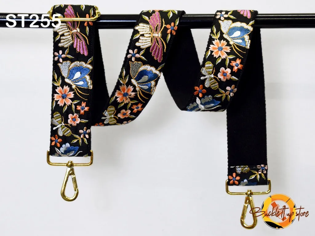 Replacement Crossbody Handbag Strap Gift for Daughter Embroidered Camera Strap Boho Strap for Purses Bag Embroidery Adjustable Guitar Strap