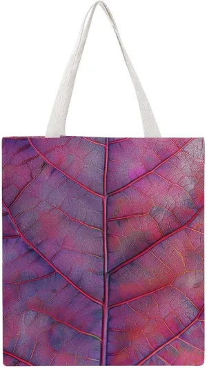 Reusable Grocery Bags Veins on Leaves Shopping Bag Lightweight Shoulder Bags Large Tote Bag for Travel Work Handbag