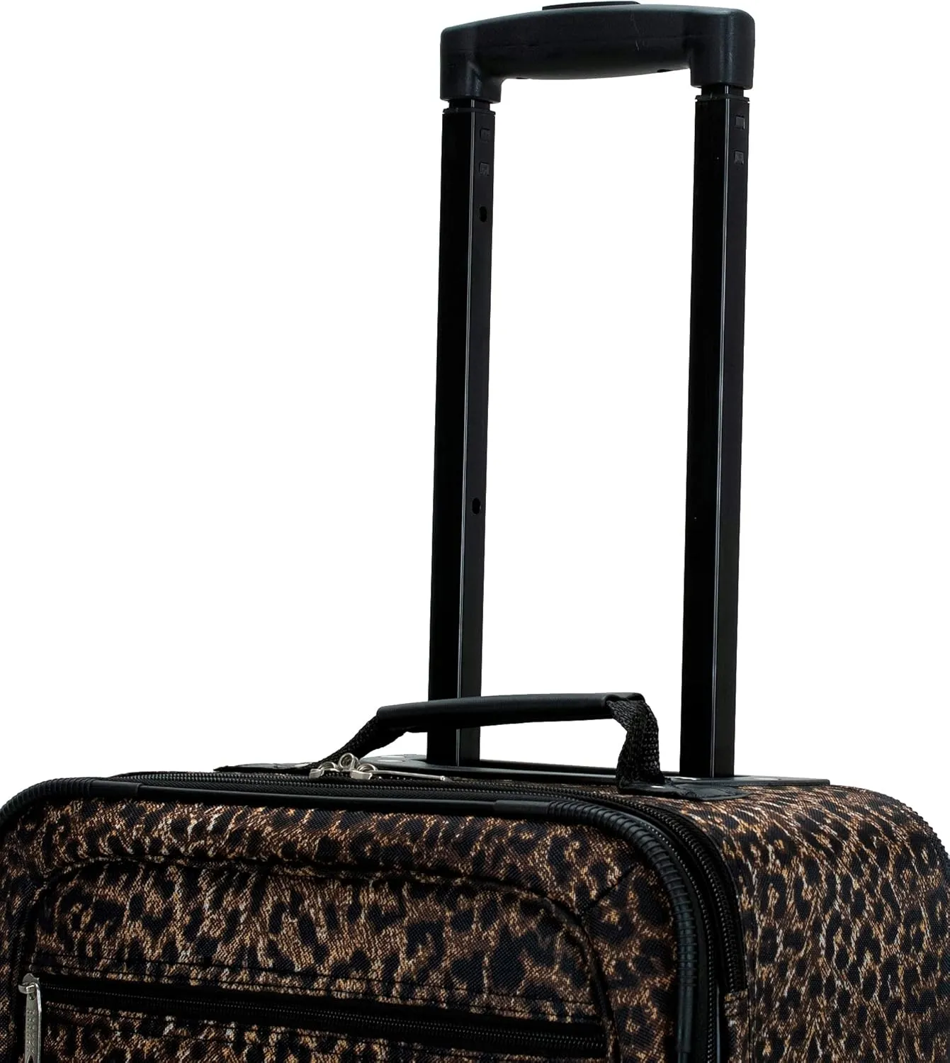 Rockland Vara Softside 3-Piece Upright Luggage Set, Expandable,Lightweight,Telescopic Handle,Wheel, Leopard, (20/22/28)