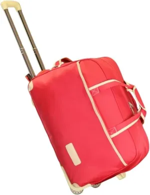 Rolling Duffel Bag With Wheels，Trolley Travel Bag Expandable, Lightweight & Waterproof Expandable Carry On Luggage For Unisex, For Unisex Overnight Weekender Bag Ideal For Gym, Trave(Red,Small)