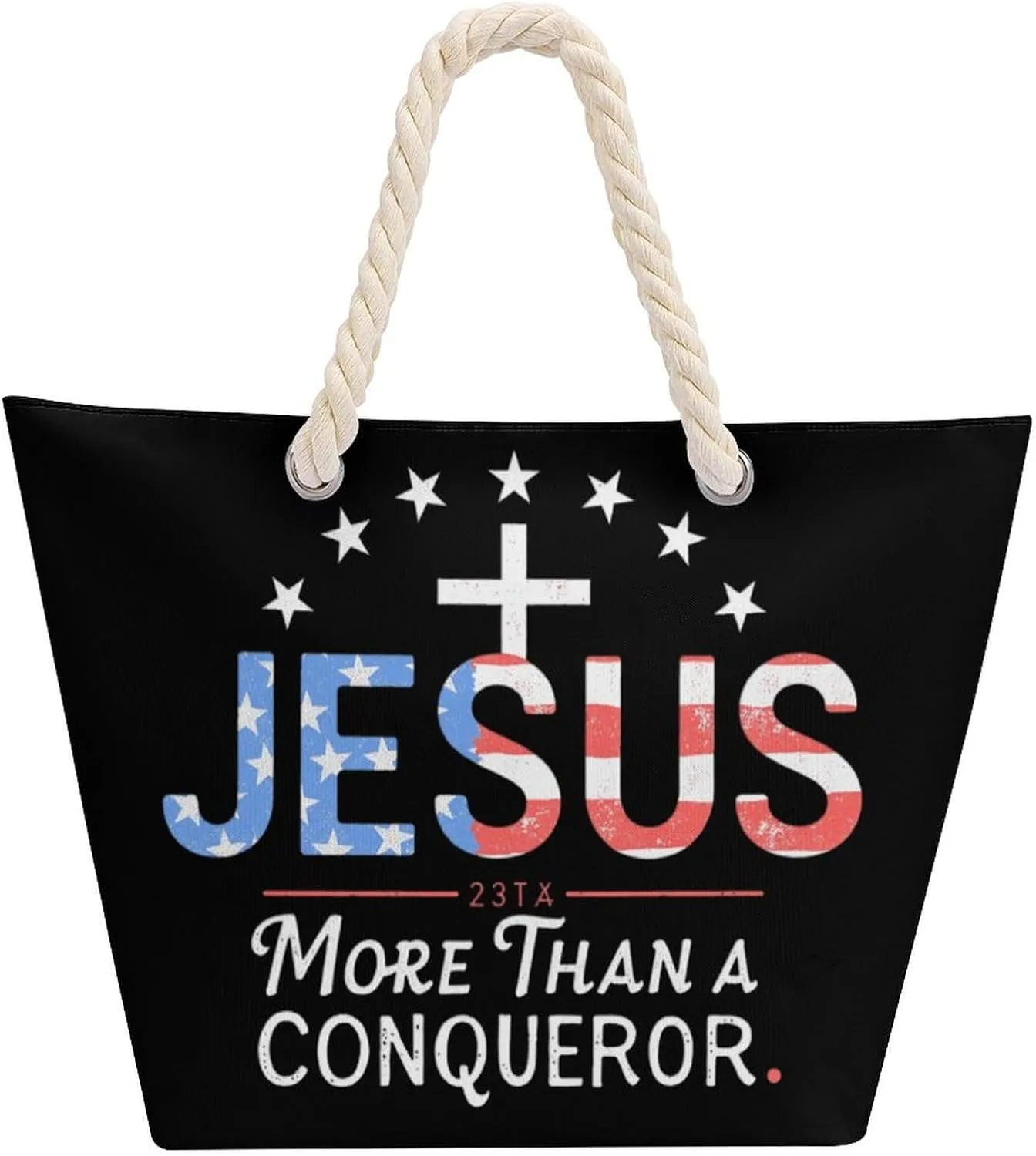 Rope Bag Women Men Beach Tote Bag with Hemp Rope Handle Top Zipper Boat Bag Large Capacity Handbag