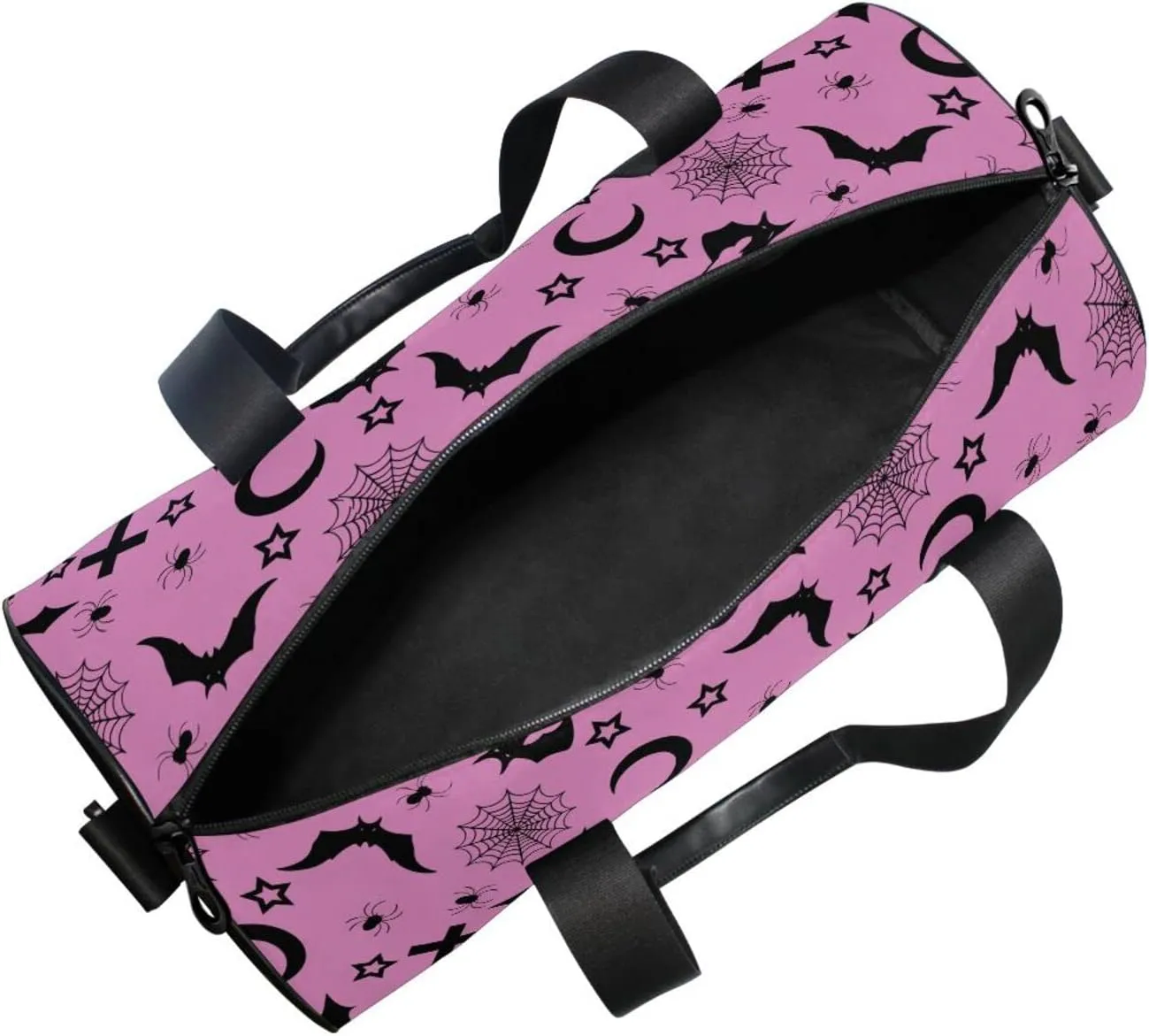Round Duffel Sports Bag Bats Crosses Stars Gothic Lightweight with Inner Pocket Gym Bag for Men Women Duffle Bag for Travel Sports