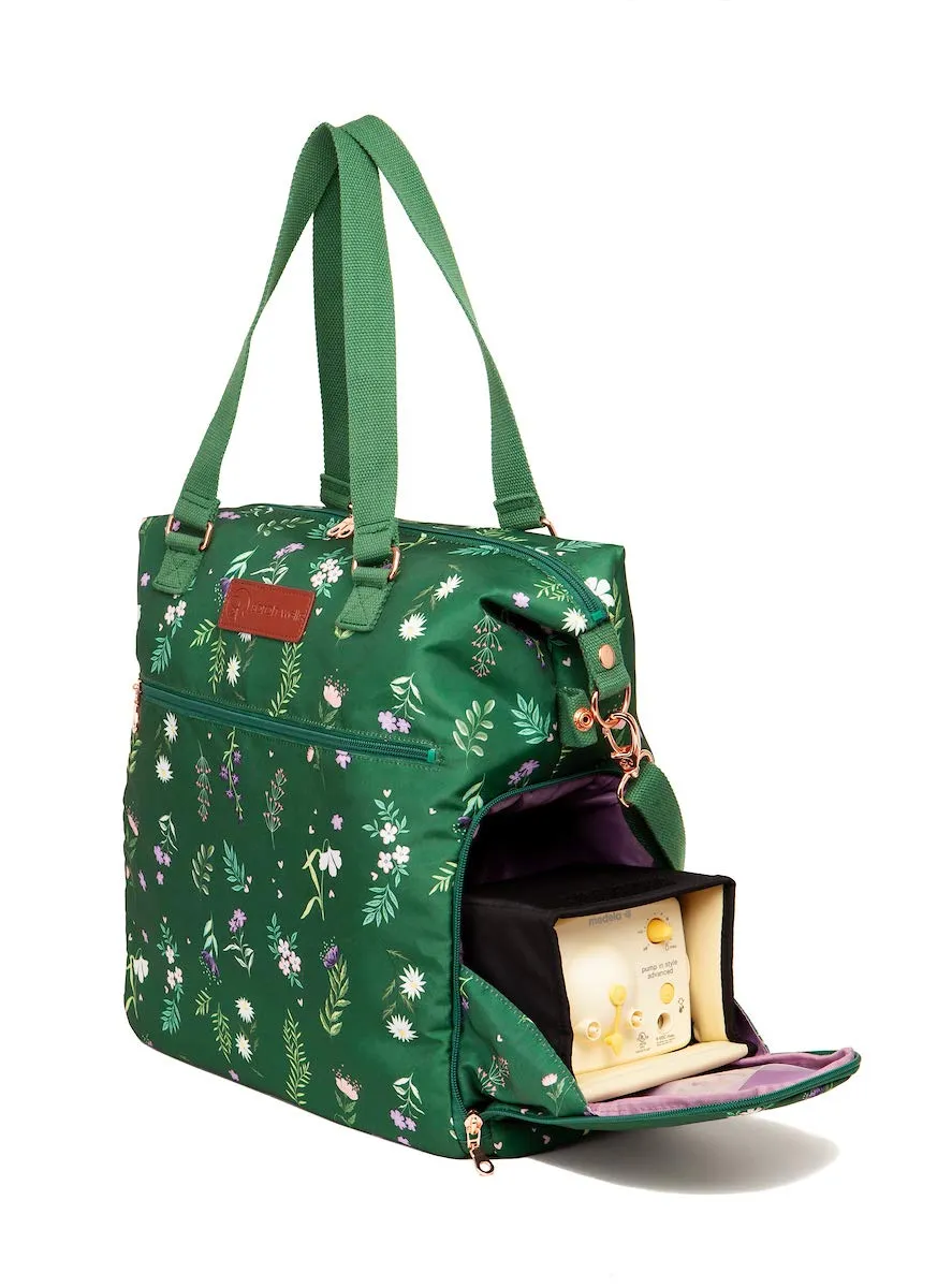 Sarah Wells Lizzy Breast Pump Bag - Compatible with Spectra, Medela, and More - Insulated Cooler Pocket (Olive You)