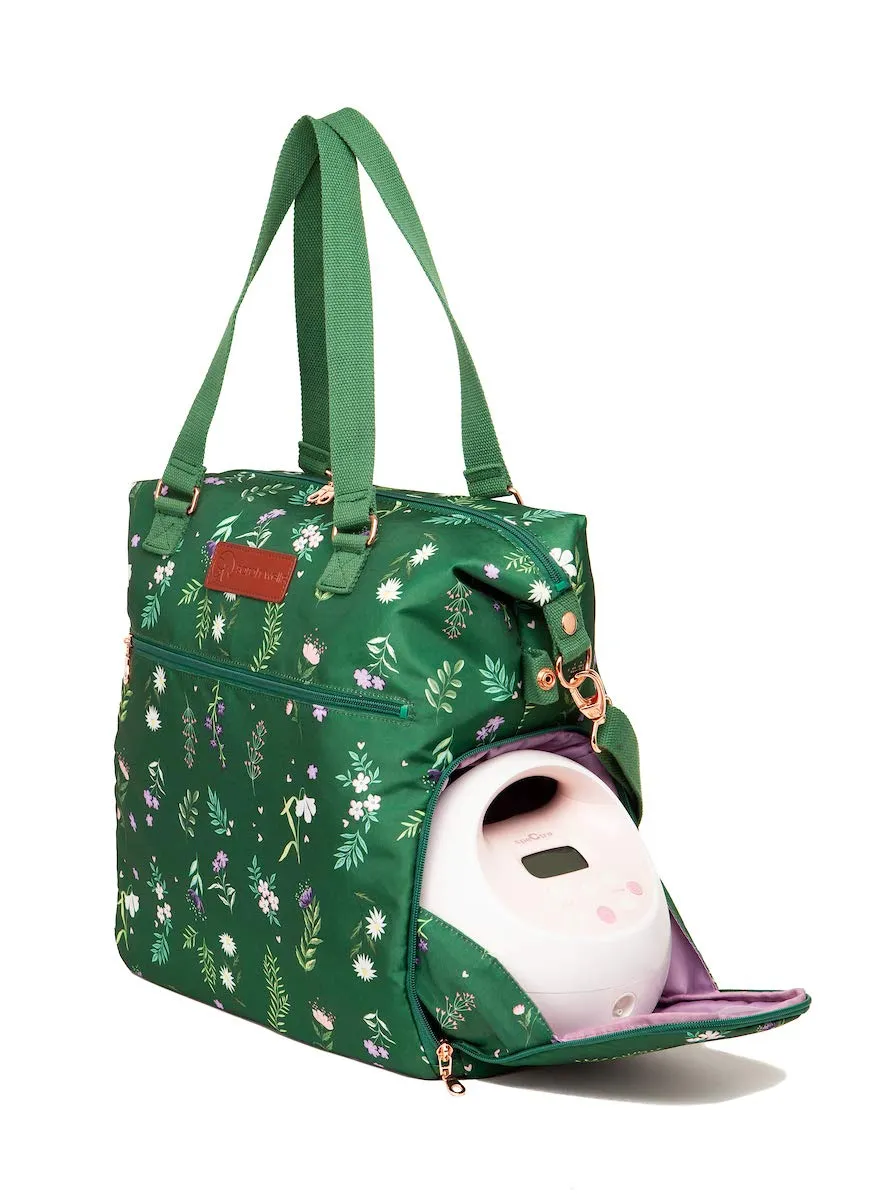 Sarah Wells Lizzy Breast Pump Bag - Compatible with Spectra, Medela, and More - Insulated Cooler Pocket (Olive You)