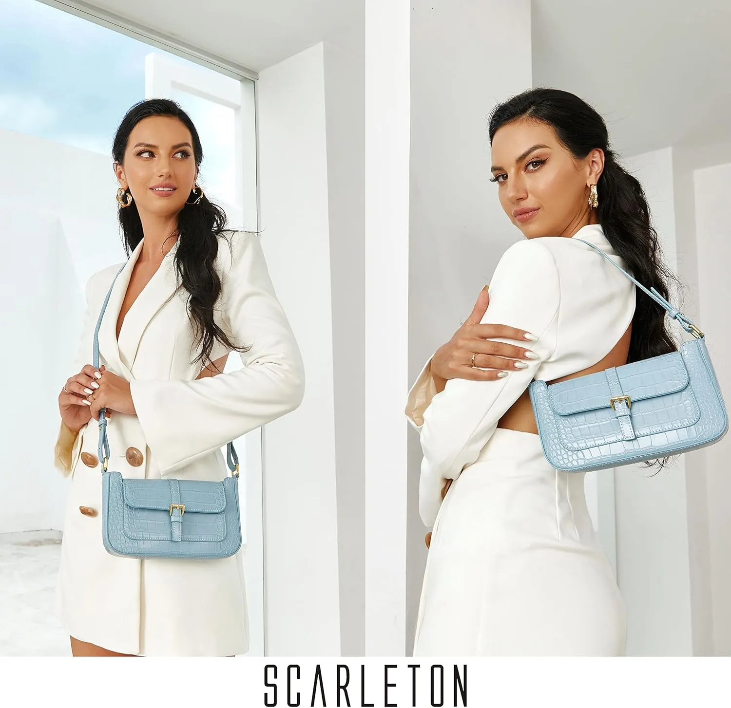 Scarleton Crossbody Bags for Women, Purses for Women, Lightweight Shoulder Bag Purse, Crossbody Bag with 2 Straps, H2087