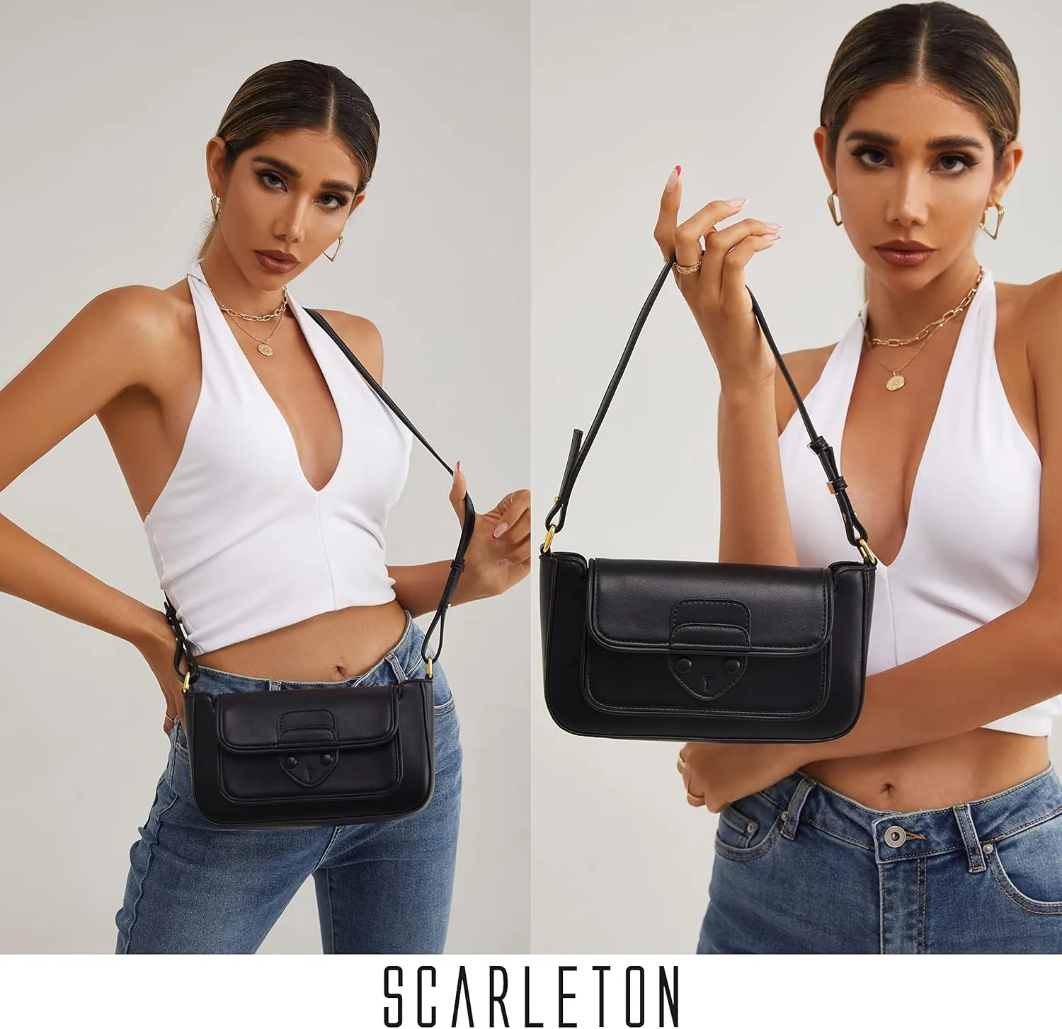 Scarleton Crossbody Bags for Women, Purses for Women, Lightweight Shoulder Bag Purse, Crossbody Bag with 2 Straps, H2087