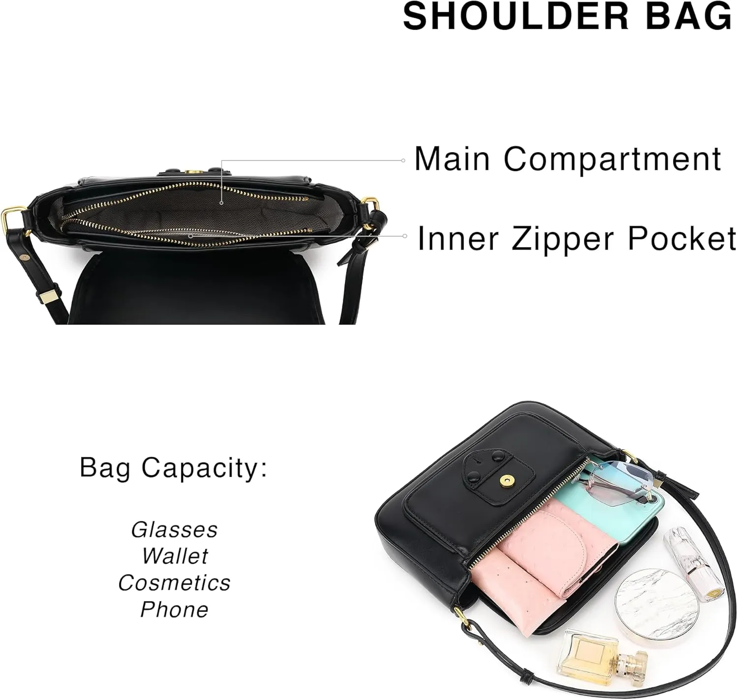 Scarleton Crossbody Bags for Women, Purses for Women, Lightweight Shoulder Bag Purse, Crossbody Bag with 2 Straps, H2087