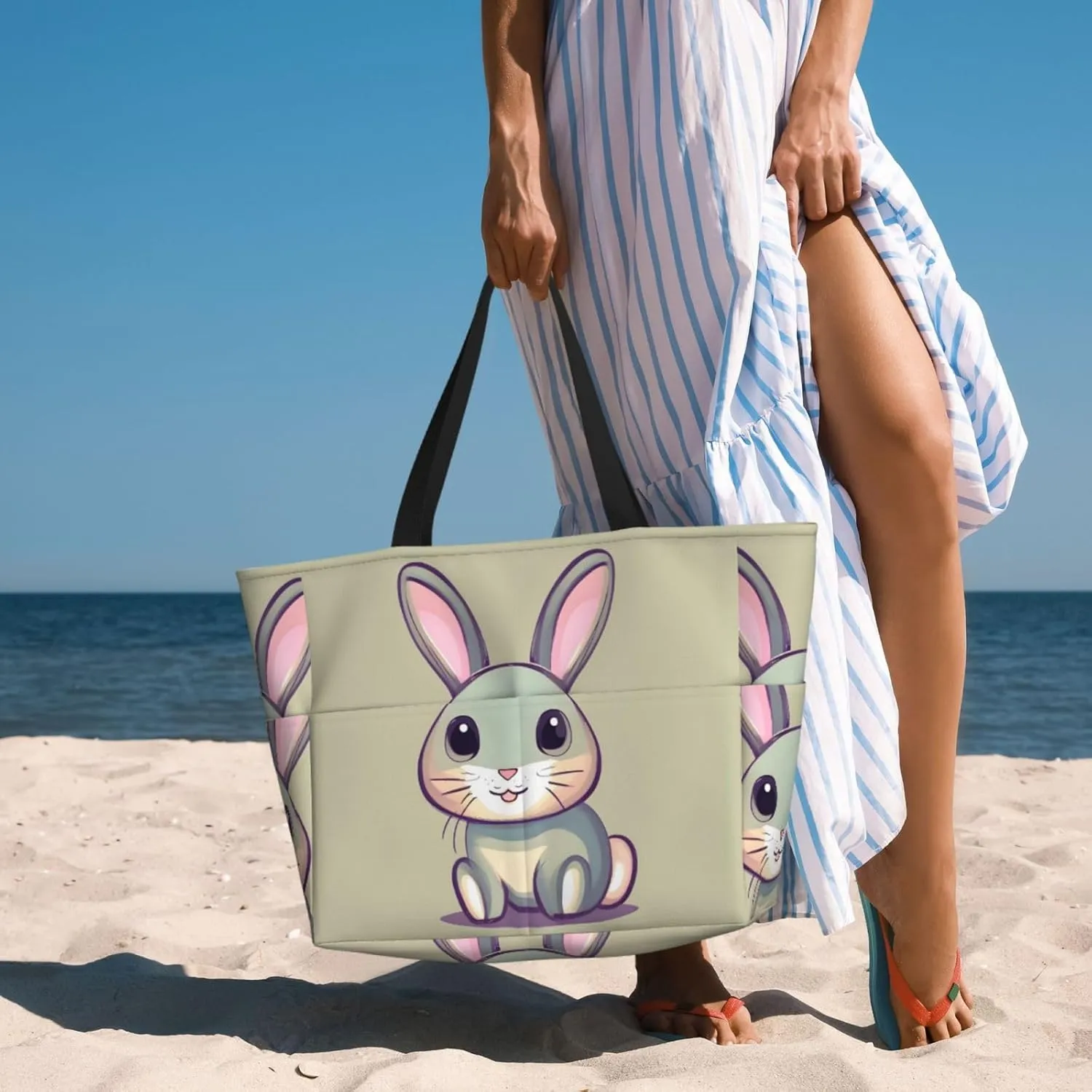 Science Fiction Future Spacious Large Capacity Beach Travel Bag - Foldable Beach Bag Tote Bag With Zipper