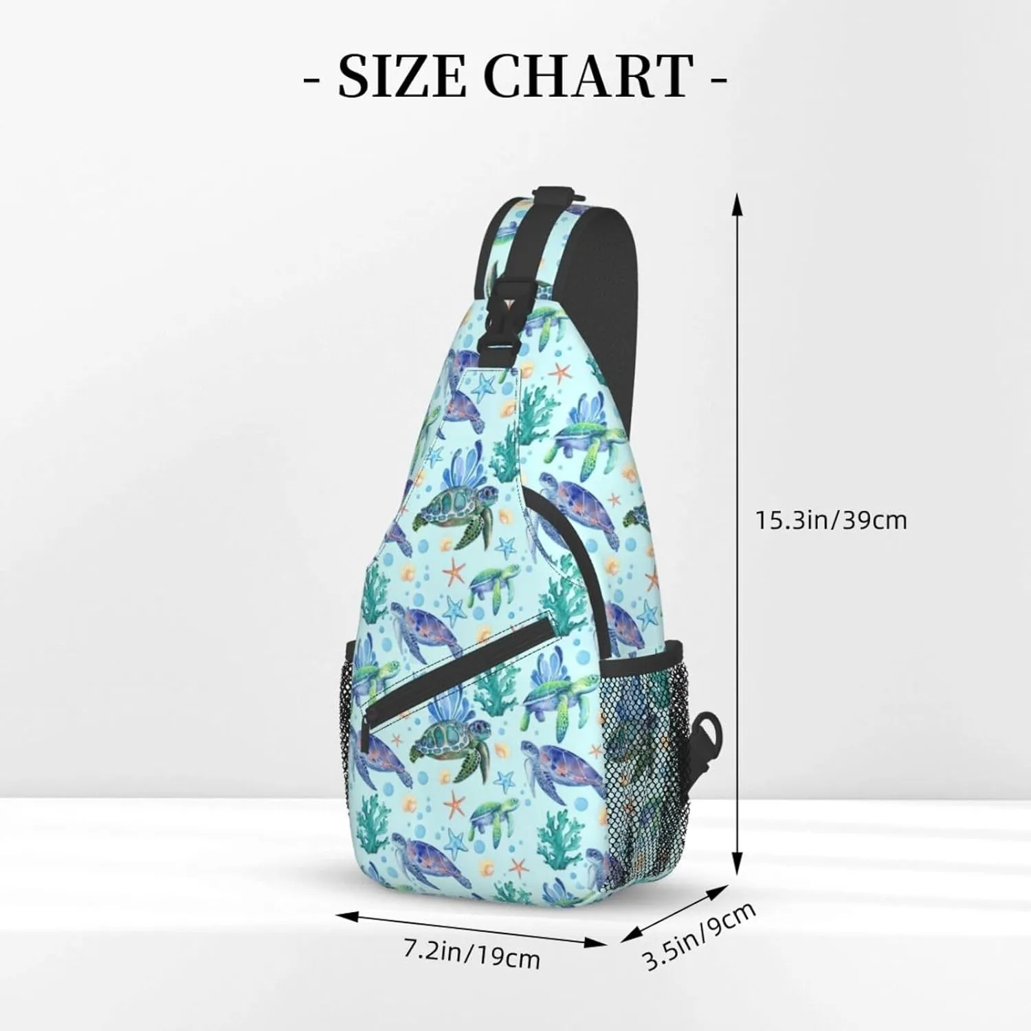 Sea Turtle Sling Bag Crossbody Travel Hiking Backpack Daypack for Women Men Unisex，Shoulder Chest Bags Cycling Gym