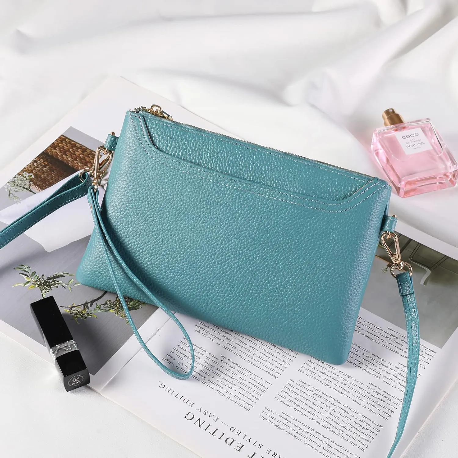 SENDEFN Leather Crossbody Bag for Women Small Clutch Purses Crossbody Shoulder Handbag Wallet Purses RIFD Card Slots