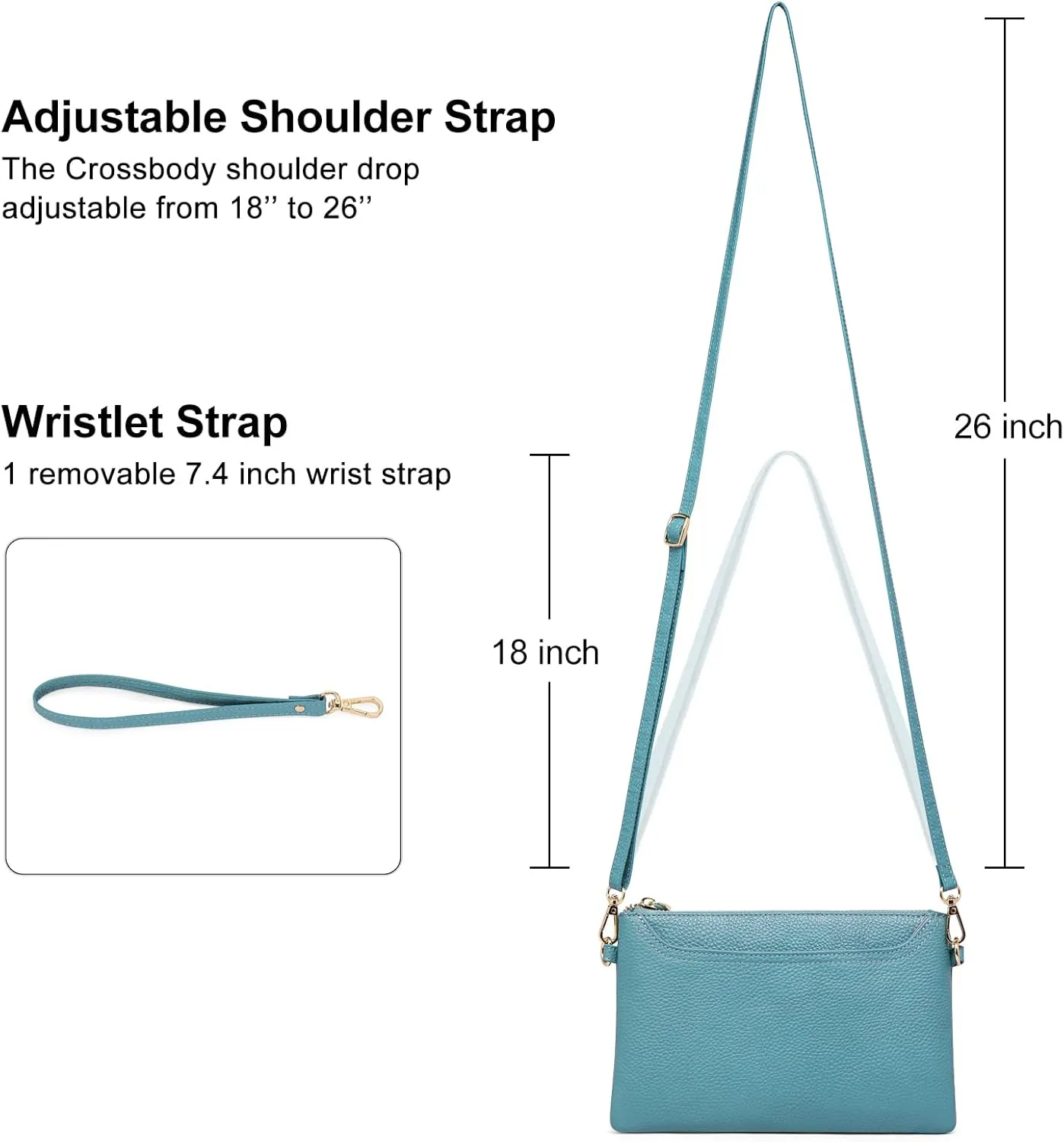SENDEFN Leather Crossbody Bag for Women Small Clutch Purses Crossbody Shoulder Handbag Wallet Purses RIFD Card Slots