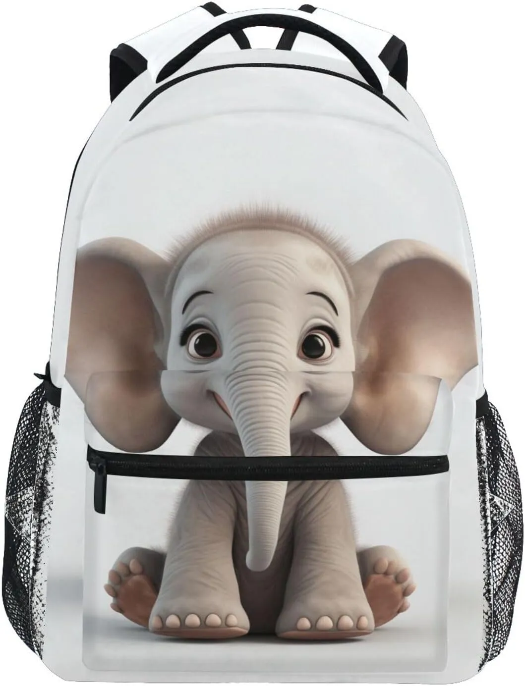 senya Exciting Elephant Cub Backpack Water-Resistant Lightweight Bookbags Travel Bag with Mesh Side Pockets
